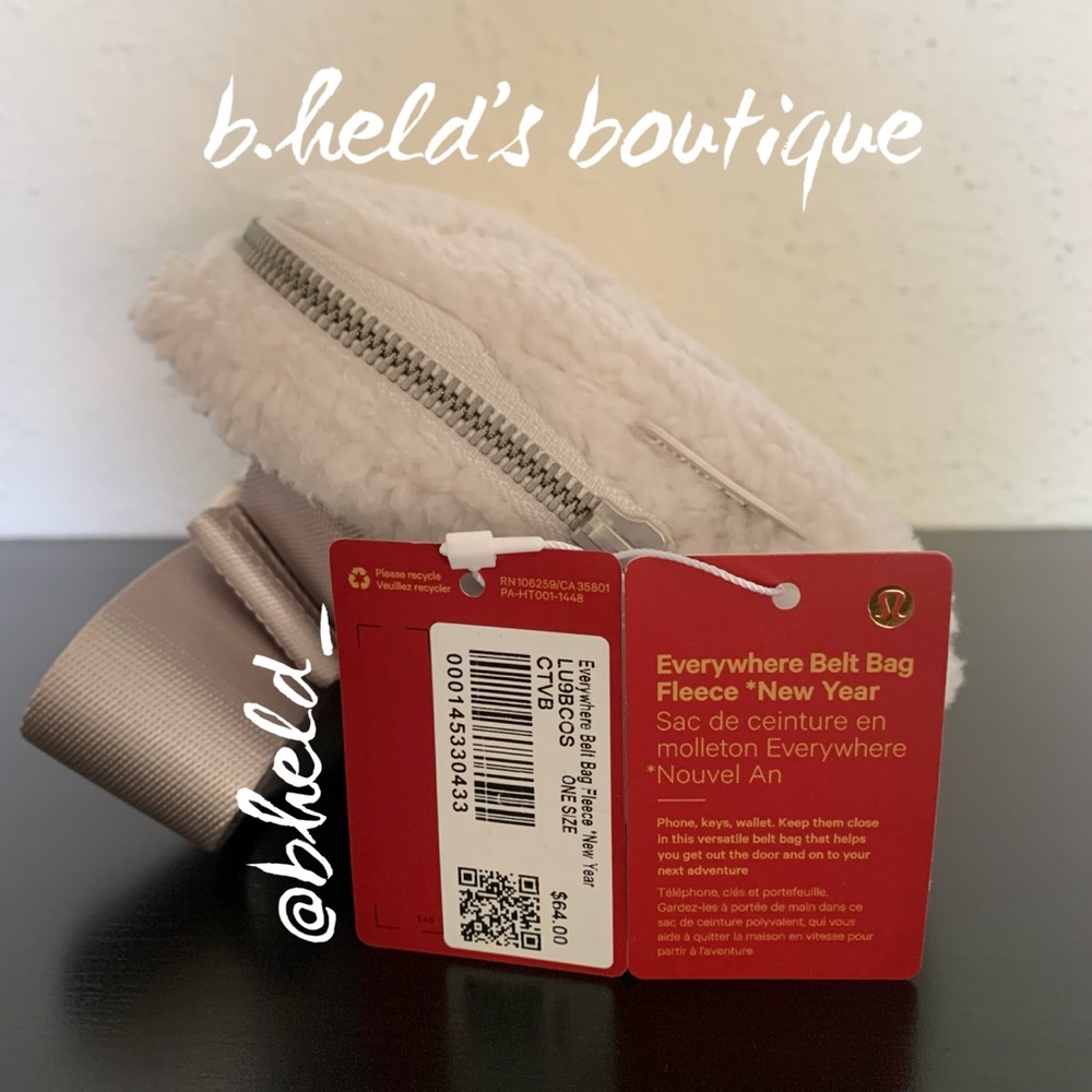 lululemon Lunar New Year Everywhere Belt Bag *Fleece Rabbit Plush Embroidery NWT - Picture 4 of 16